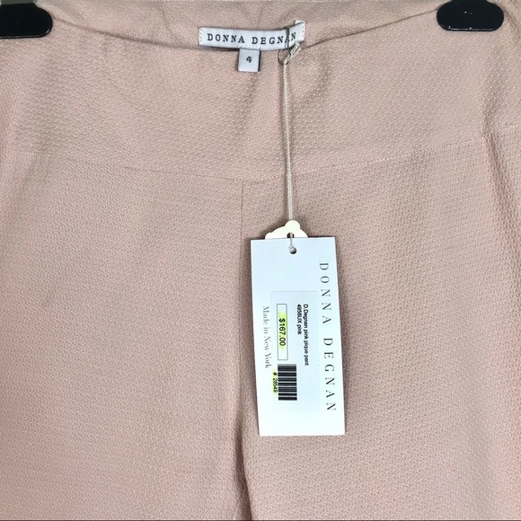 NWT Donna Degnan Blush Pink Stretch Cotton Pants - Picture 4 of 5